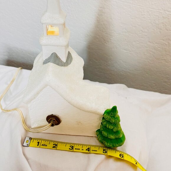 Vintage Lighted Snowy Church - Picture 12 of 12